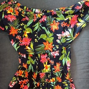 Girls size 10-12 tropical floral romper